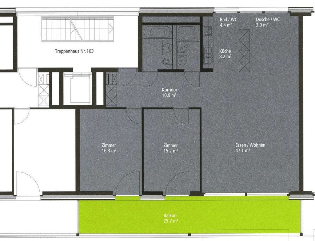 3 ½ rooms apartment