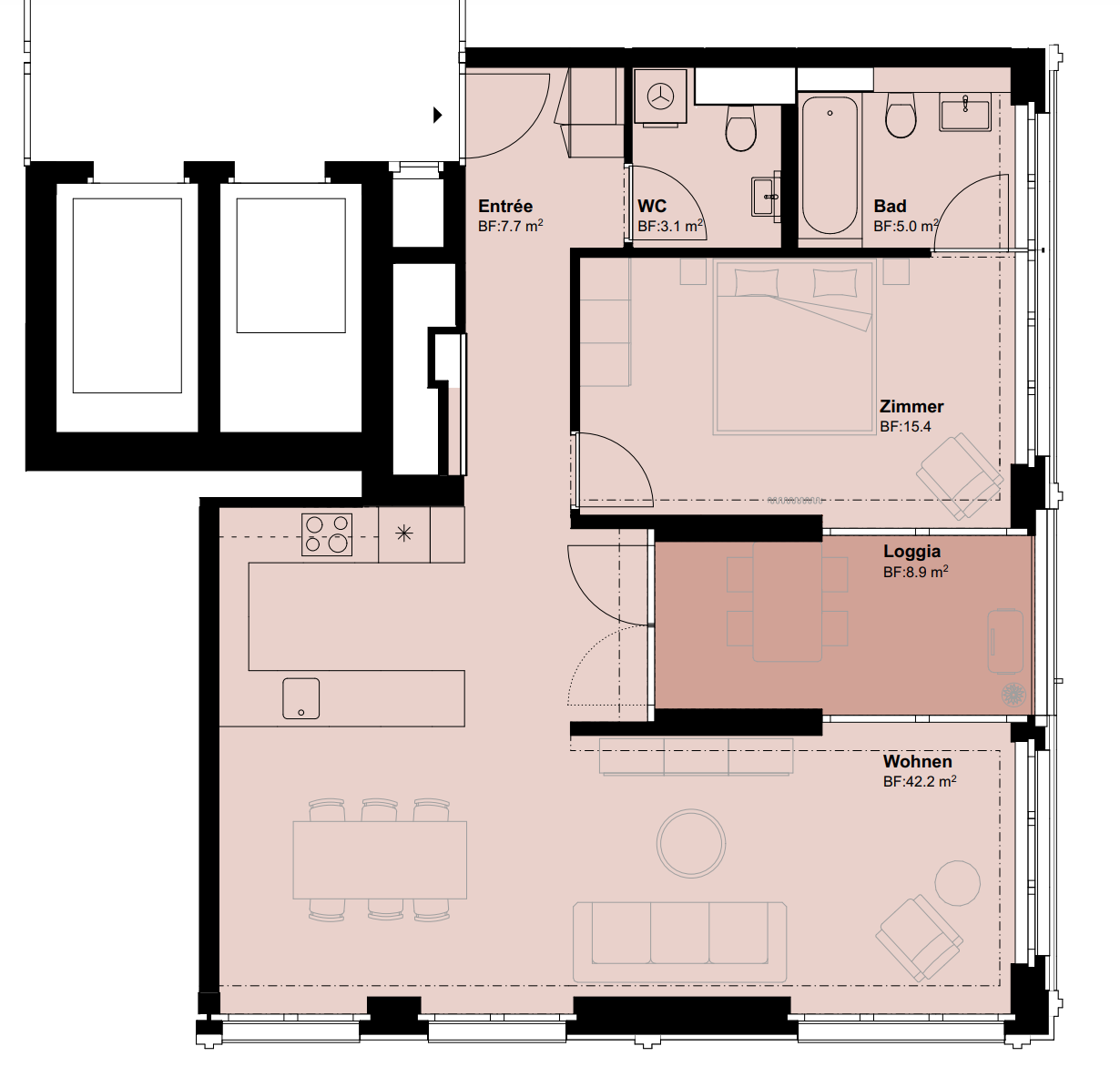 2 ½ rooms apartment