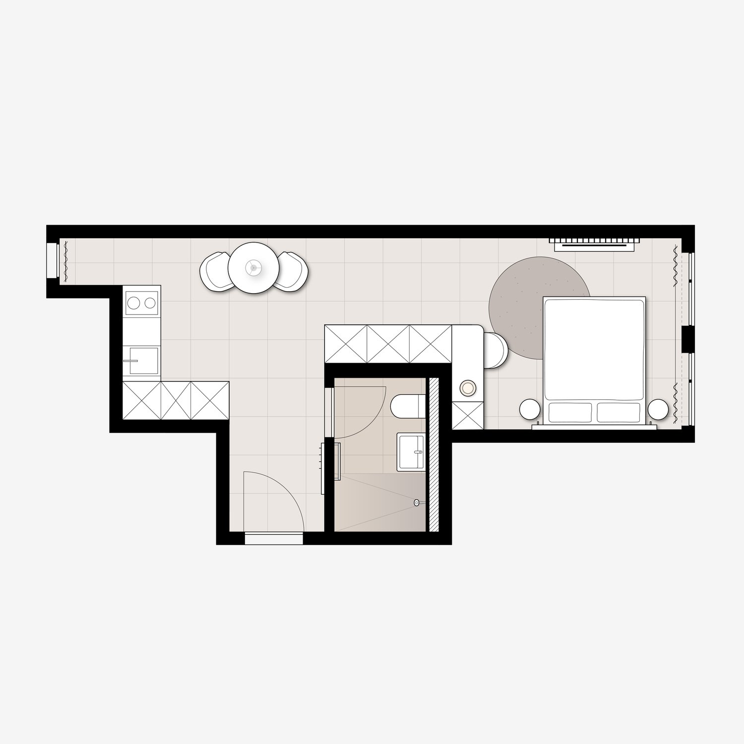 1 room furnished flat