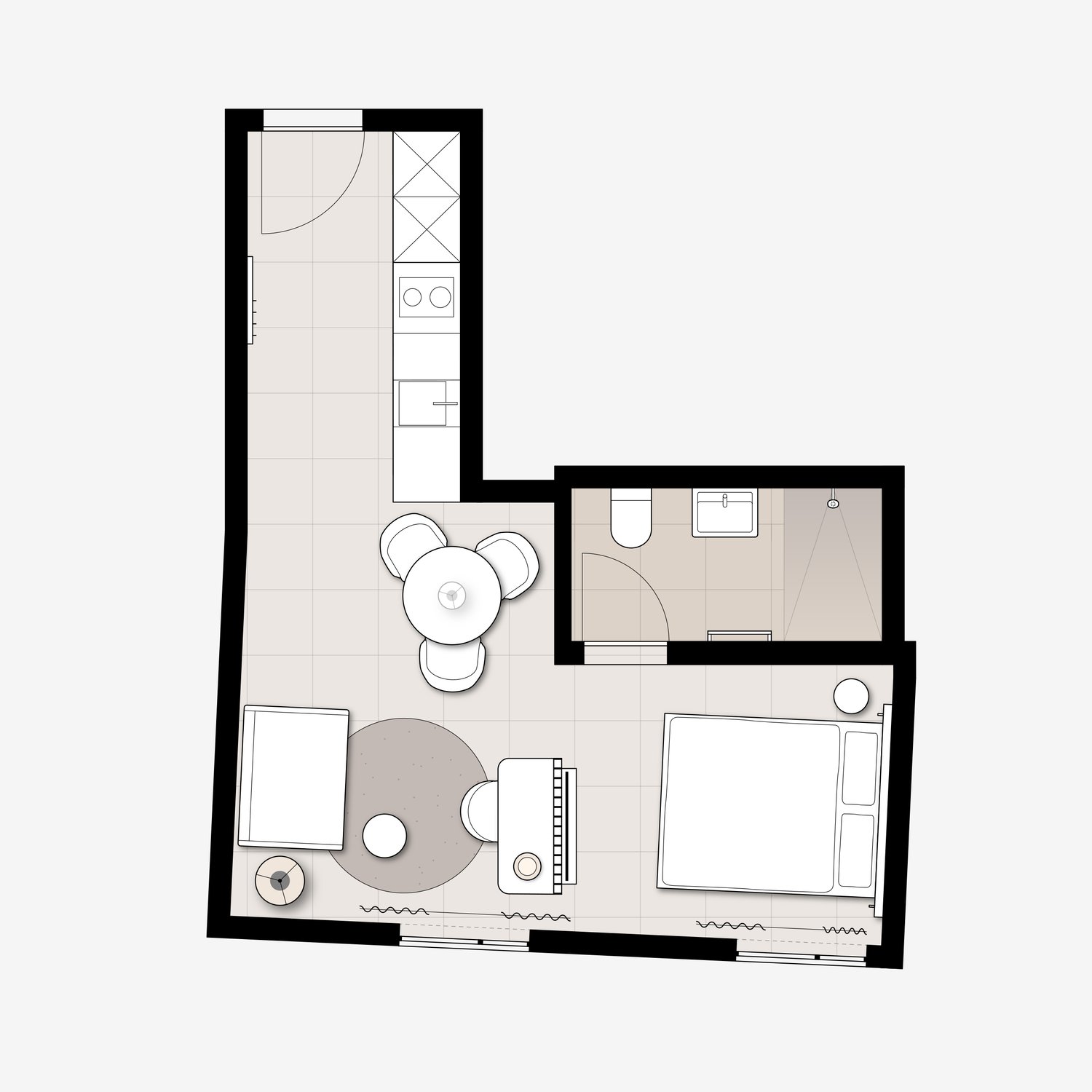 1 ½ rooms furnished flat