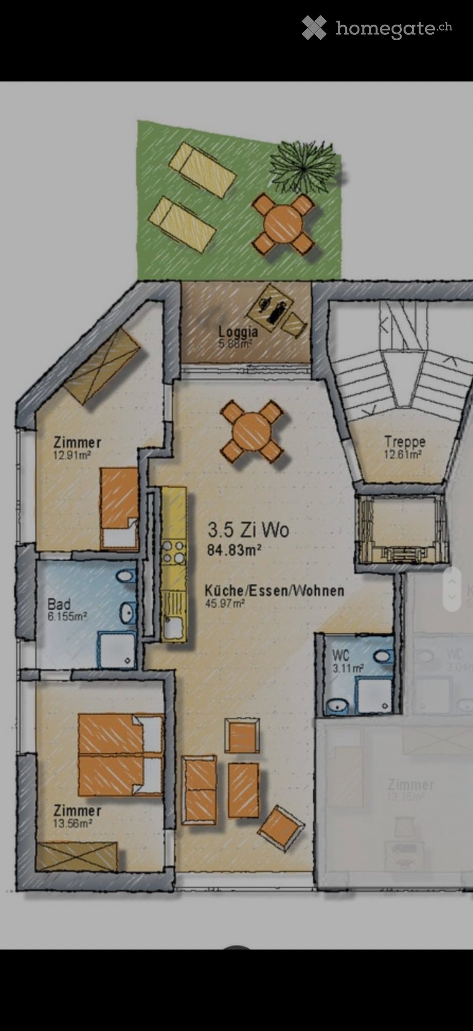 3 ½ rooms apartment