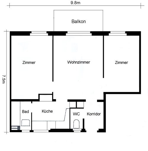 3 rooms apartment