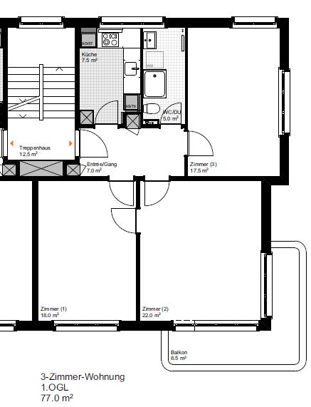 3 rooms apartment