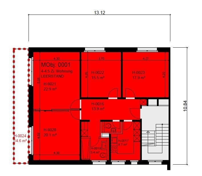 4 rooms apartment