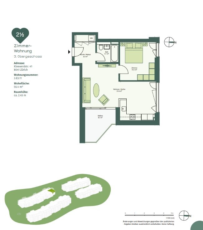 2 ½ rooms apartment