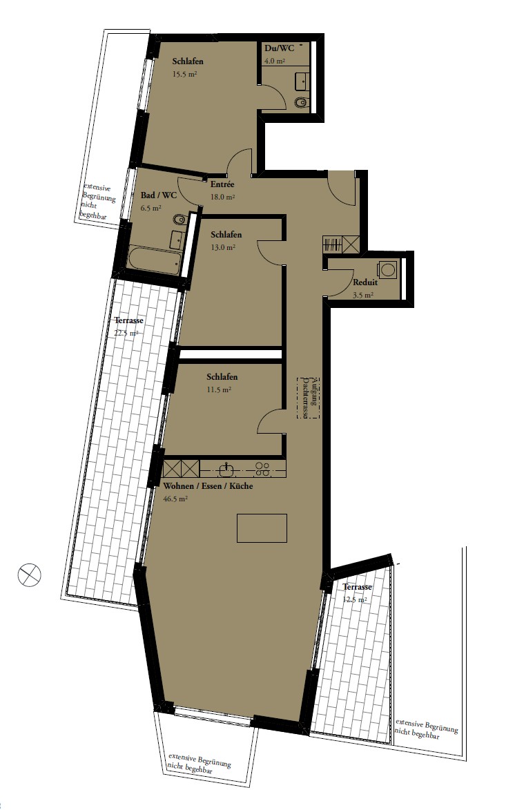 4 ½ rooms attic flat