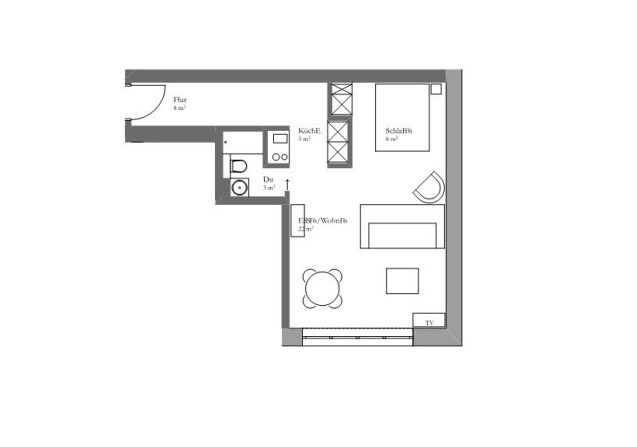 1 ½ rooms apartment