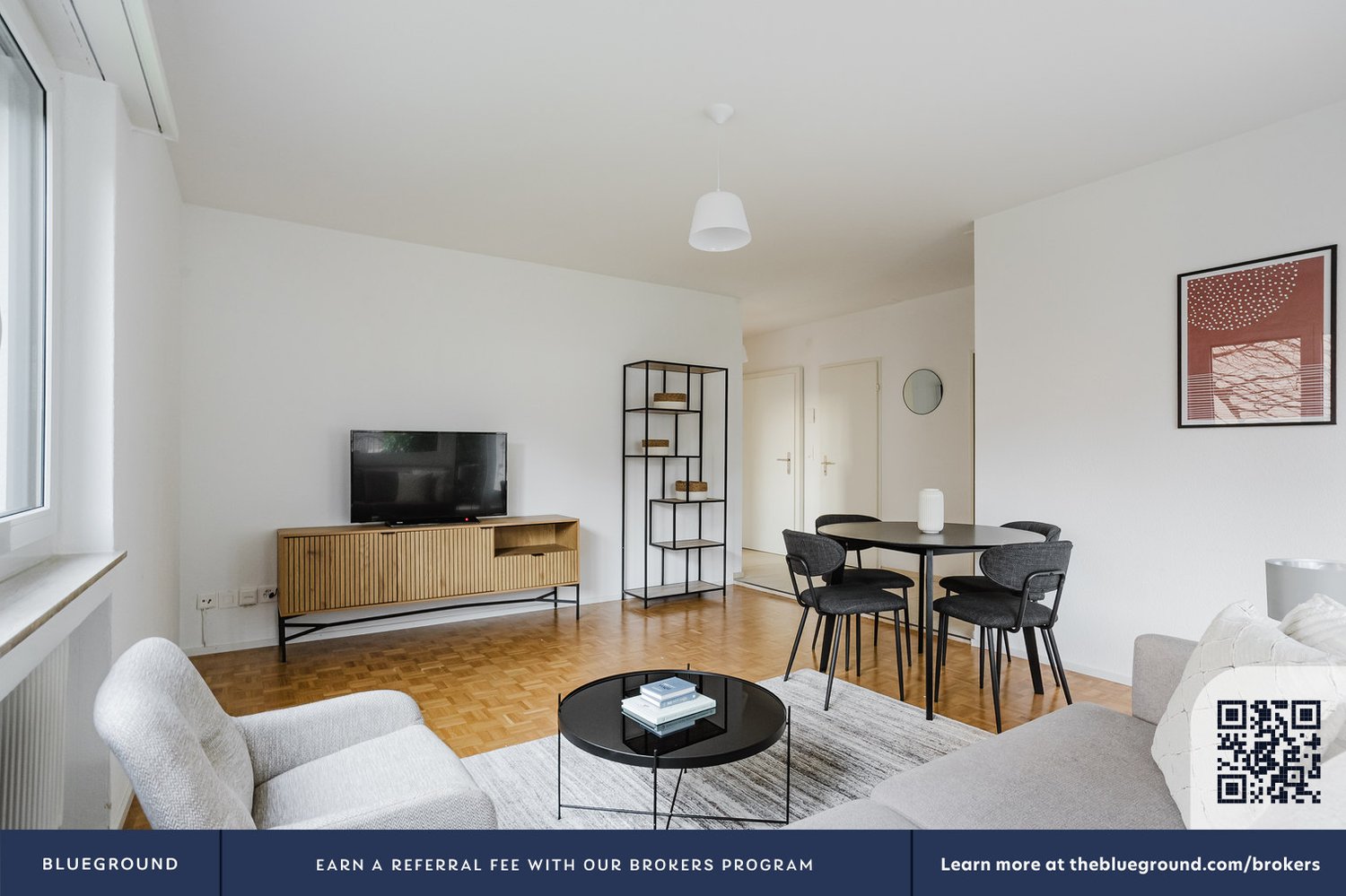 3 rooms furnished flat