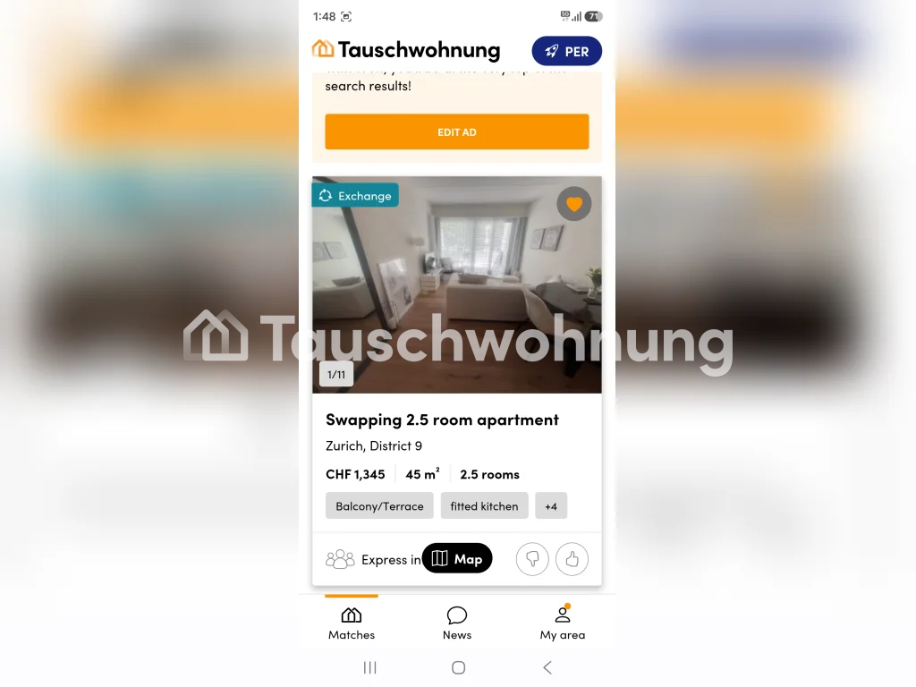 1 ½ rooms apartment